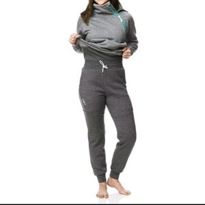 TUXY One Piece Jumpsuit Sweatsuit Womens XXL Gray Teal Jogger Sweats Loungewear